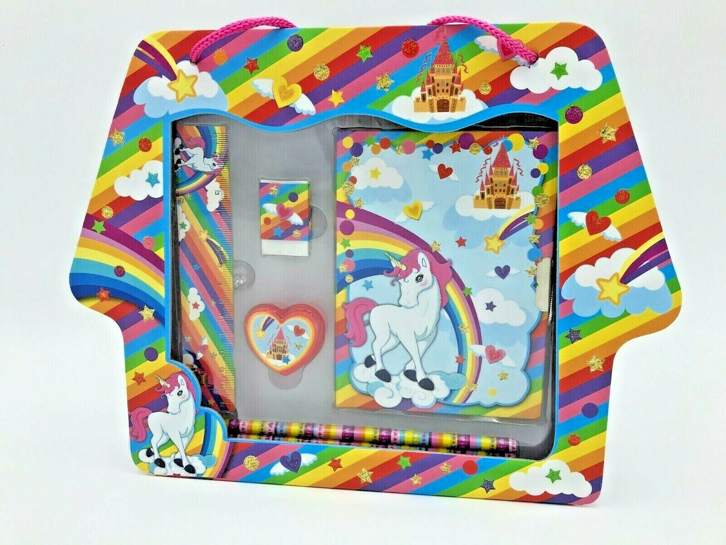 Unicorn Diary Sets Gift Idea Stationary Ruler Rubber Pencil & Sharpener