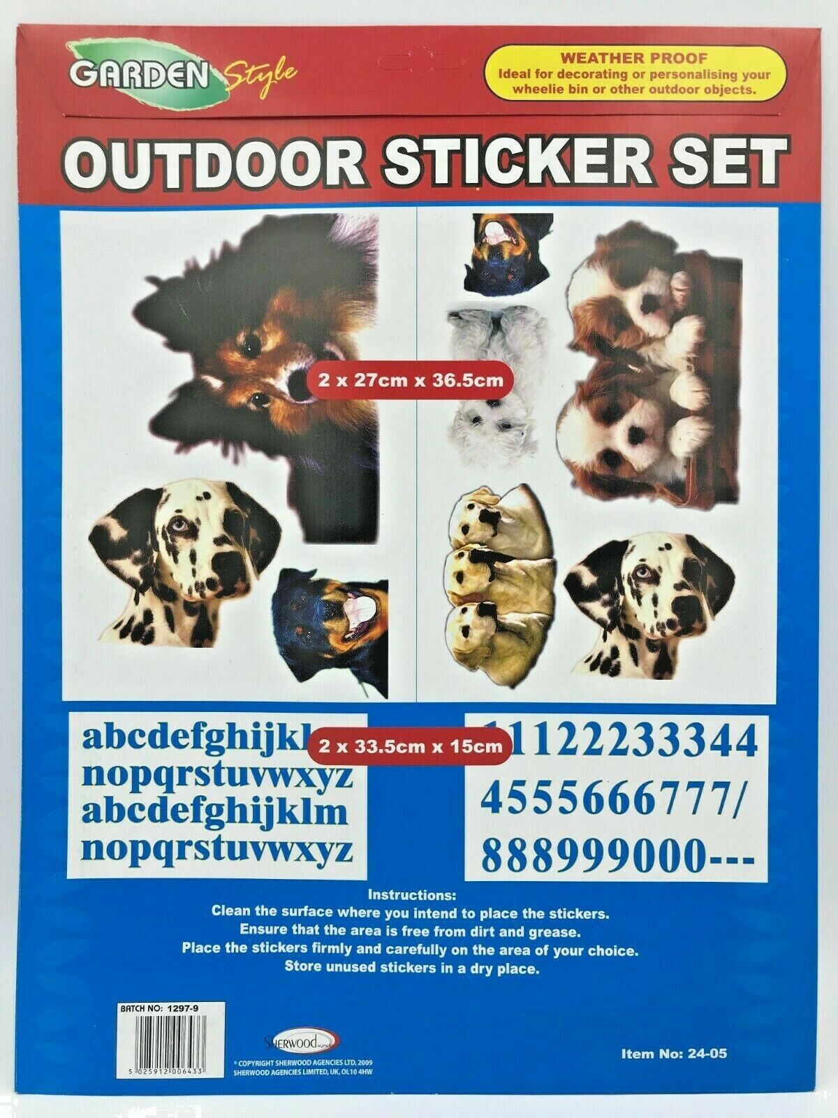 Decorative Wheelie Bin Stickers Outdoor Numbers Flowers Dogs Cats Bird Gnomes