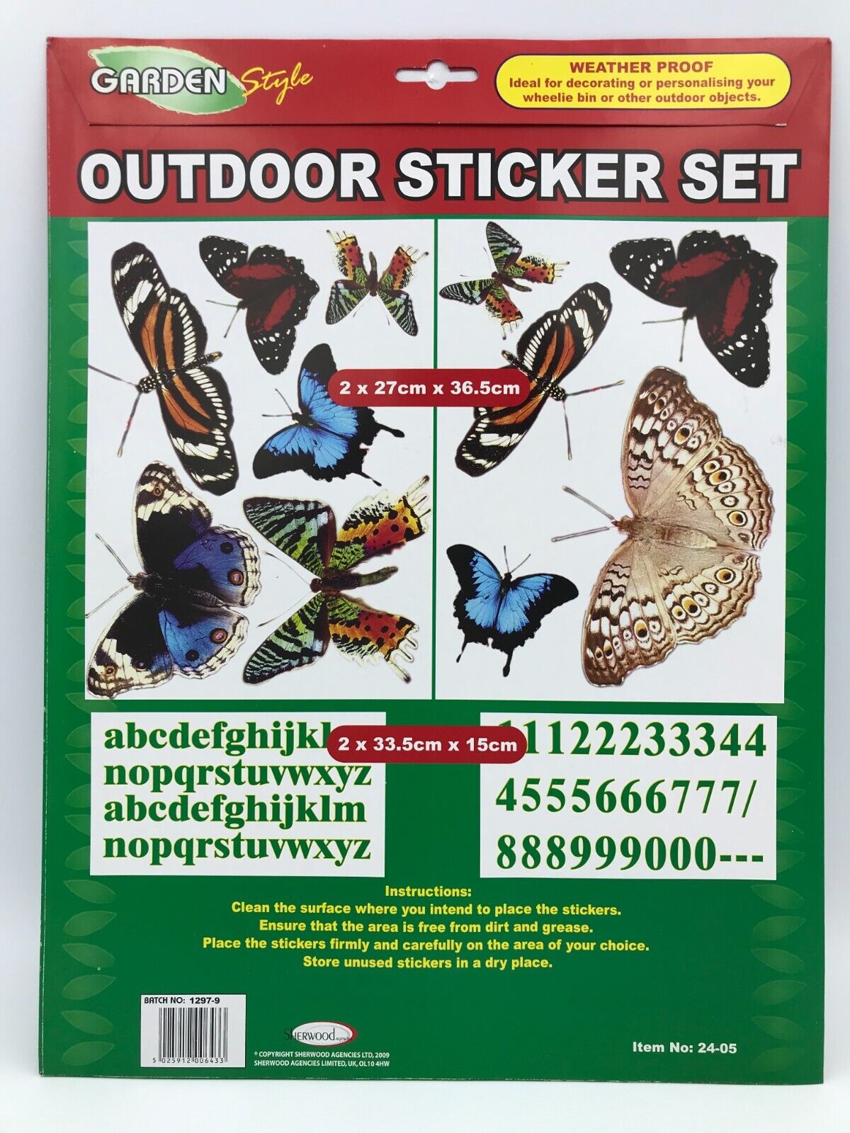 Decorative Wheelie Bin Stickers Outdoor Numbers Flowers Dogs Cats Bird Gnomes