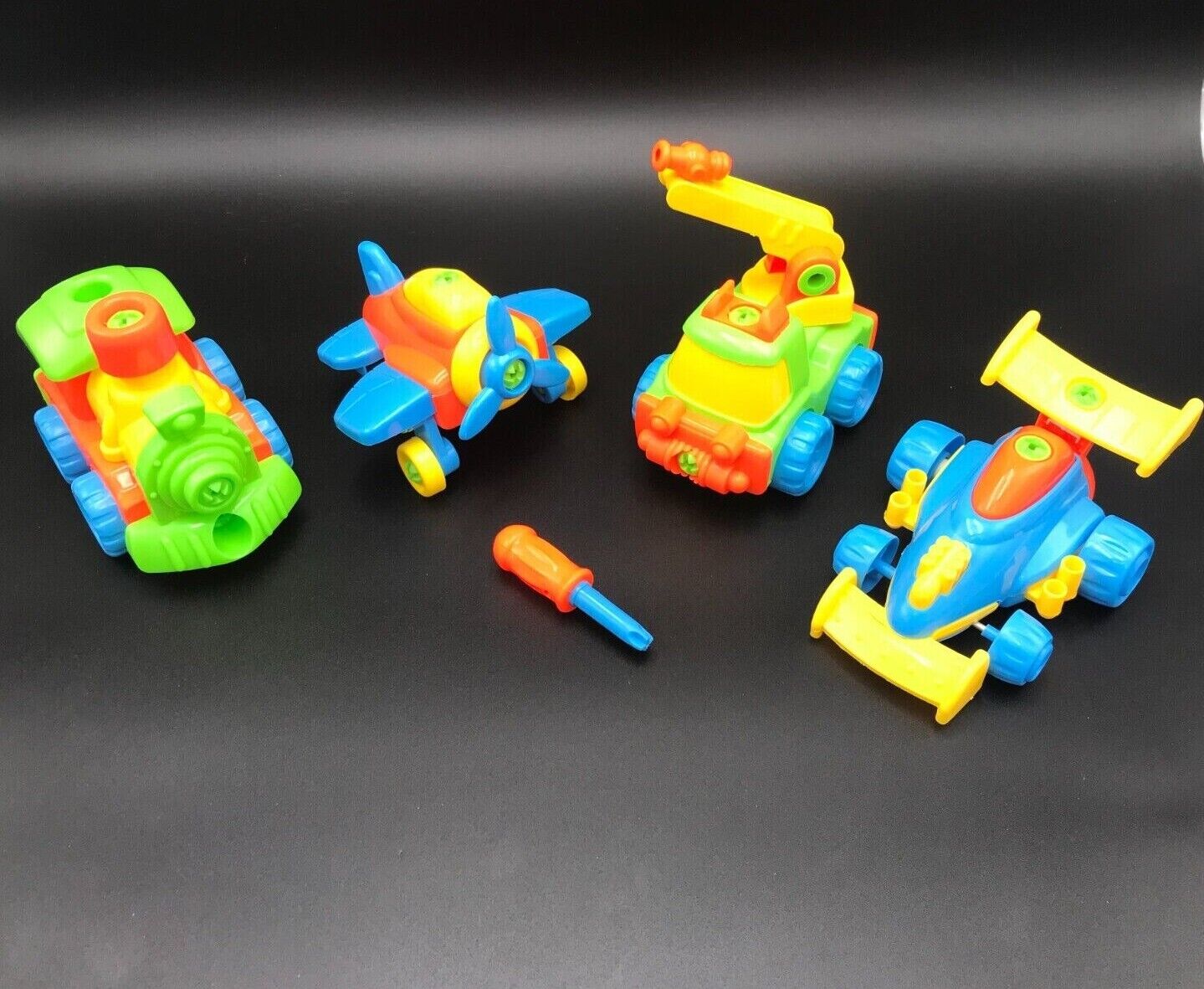 Take a Part Toy DIY Vehicles Set of 4 Train Plane Car Fire Truck Age 3+