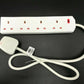 Pifco 1m 4 Gang Socket Extension Lead, Cable, Power, Plug , 13A, White