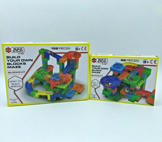 Marble Maze Colourful Marble Run Build & Play 152/98 pcs Age 3+ Construction Toy