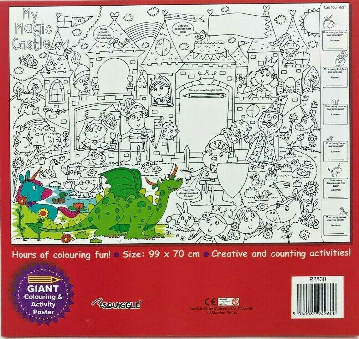 My Giant Colouring & Activity Poster - 99cm X 70cm - Assorted Designs