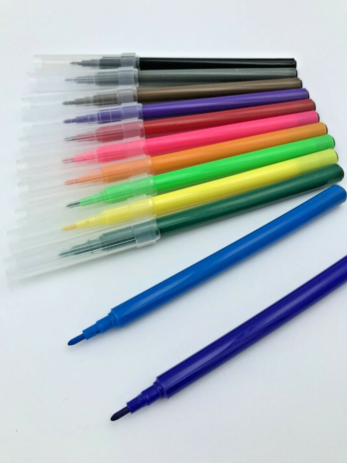 Brush Tipped Pens - Pack of 12 pens - Assorted Colours