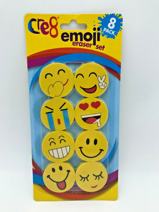 8 Pack Emoji Eraser Set