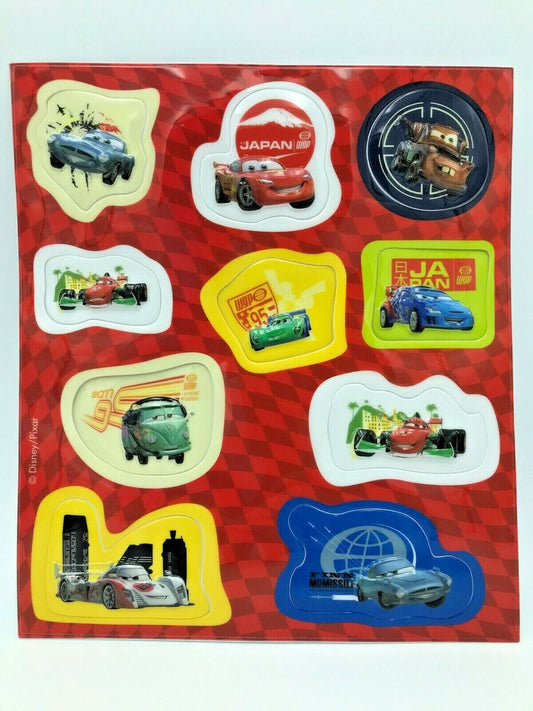 Cars Movie 3D Stickers - A4 sheet - 10 Embossed Stickers