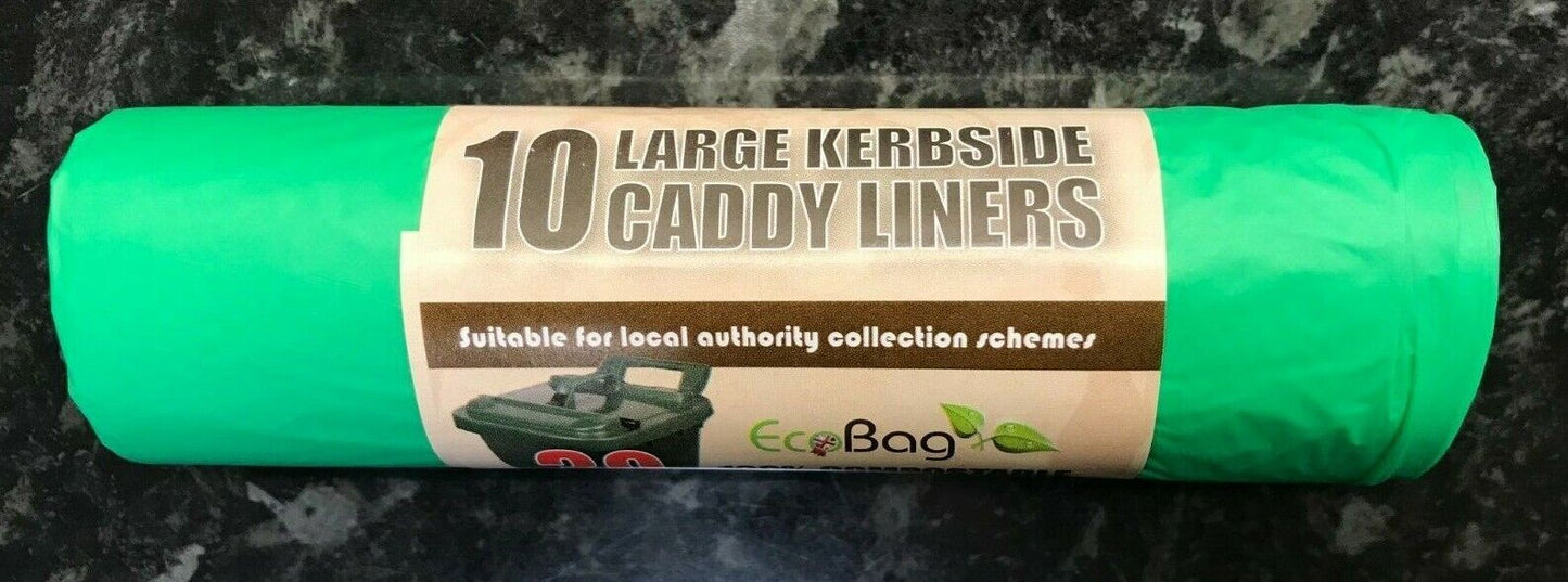 30L EcoBag Compostable Bin Liner 10 Bags Food Waste 20L 25L Caddy Litre Kerbside