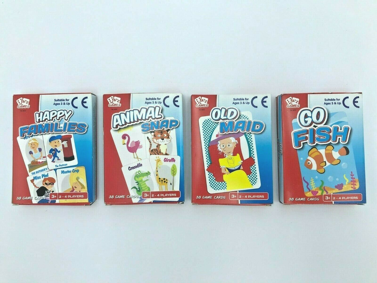 Classic Children's Card Games - Happy Families, Old Maid, Go Fish, Animal Snap