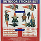 Decorative Wheelie Bin Stickers Outdoor Numbers Flowers Dogs Cats Bird Gnomes