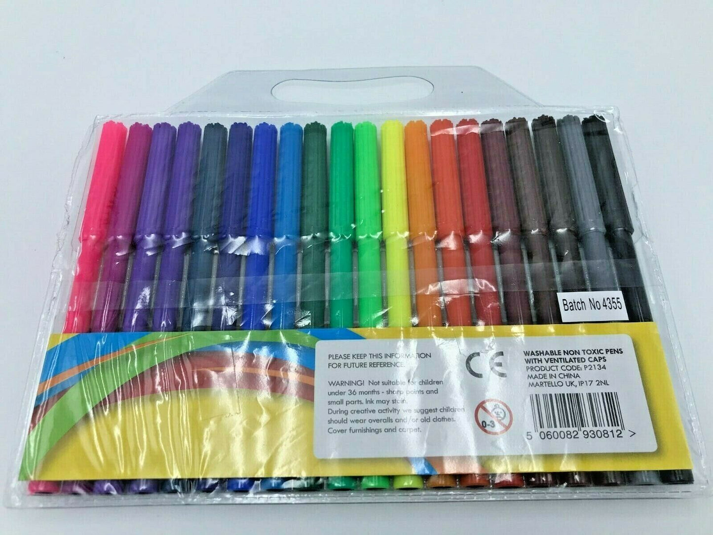 Fibre Colouring Pens - Multicoloured - Pack of 20