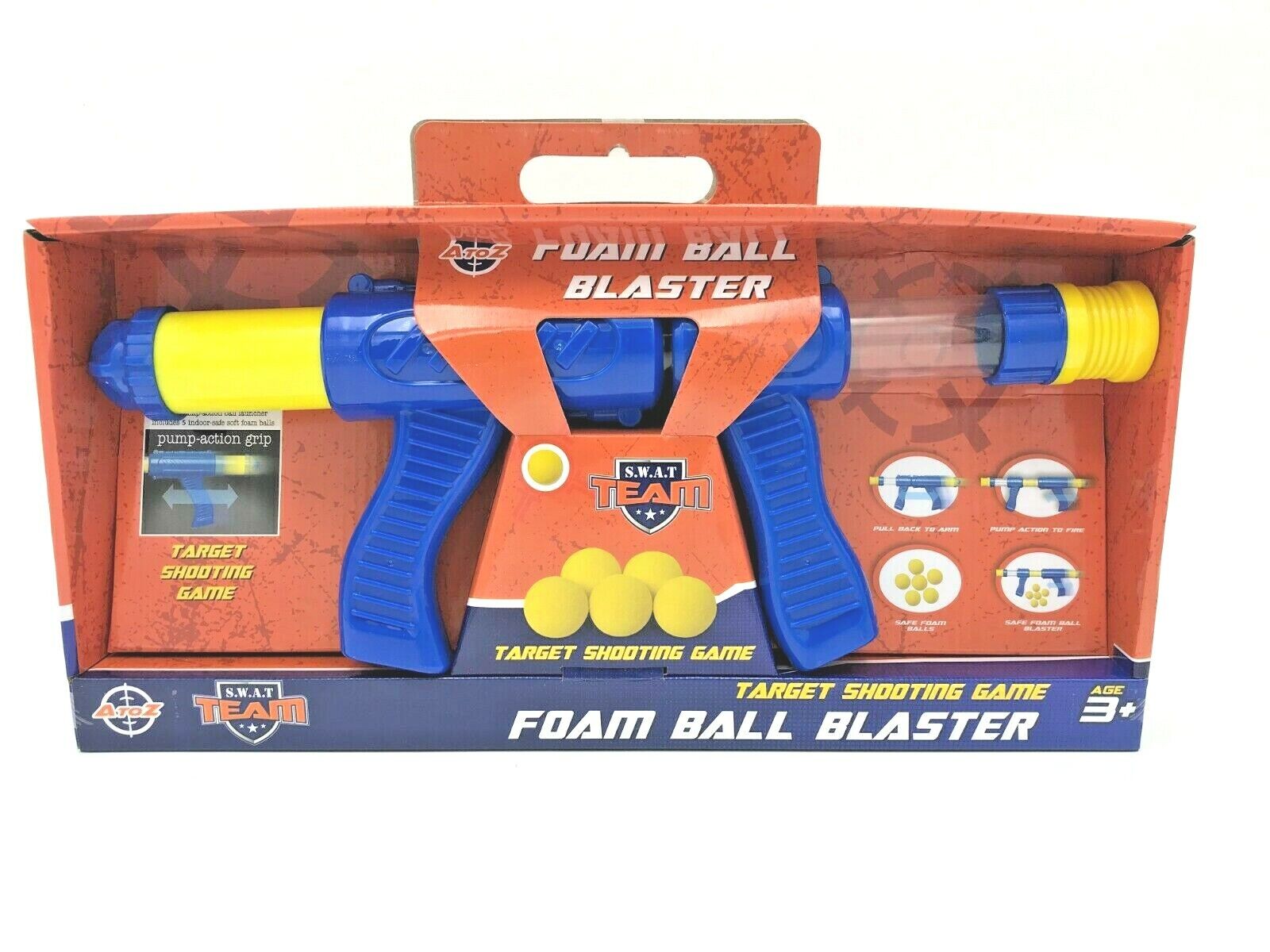 Foam Ball Blaster Gun, Target Game, Pump Action, A to Z, SWAT Team