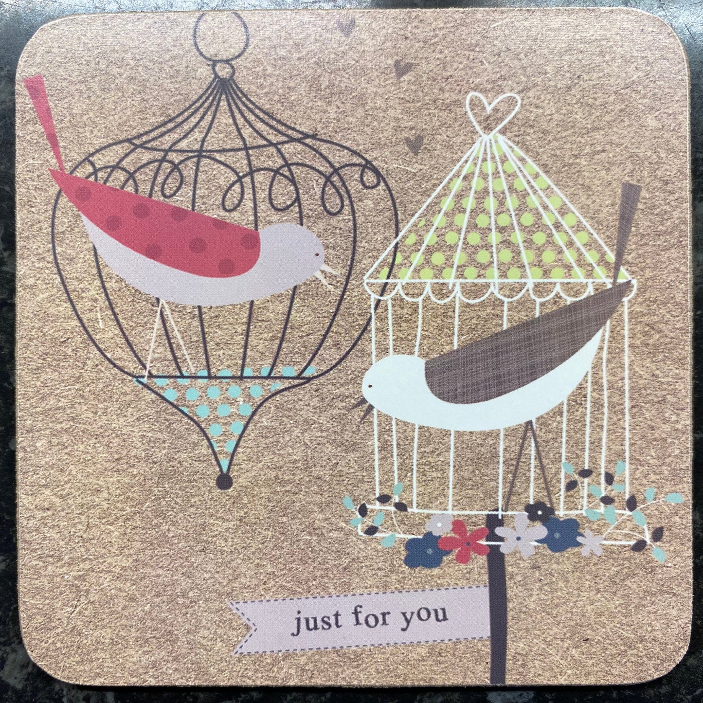 Set of 6 - Postcard Coasters with different designs Shabby Chic Drinks
