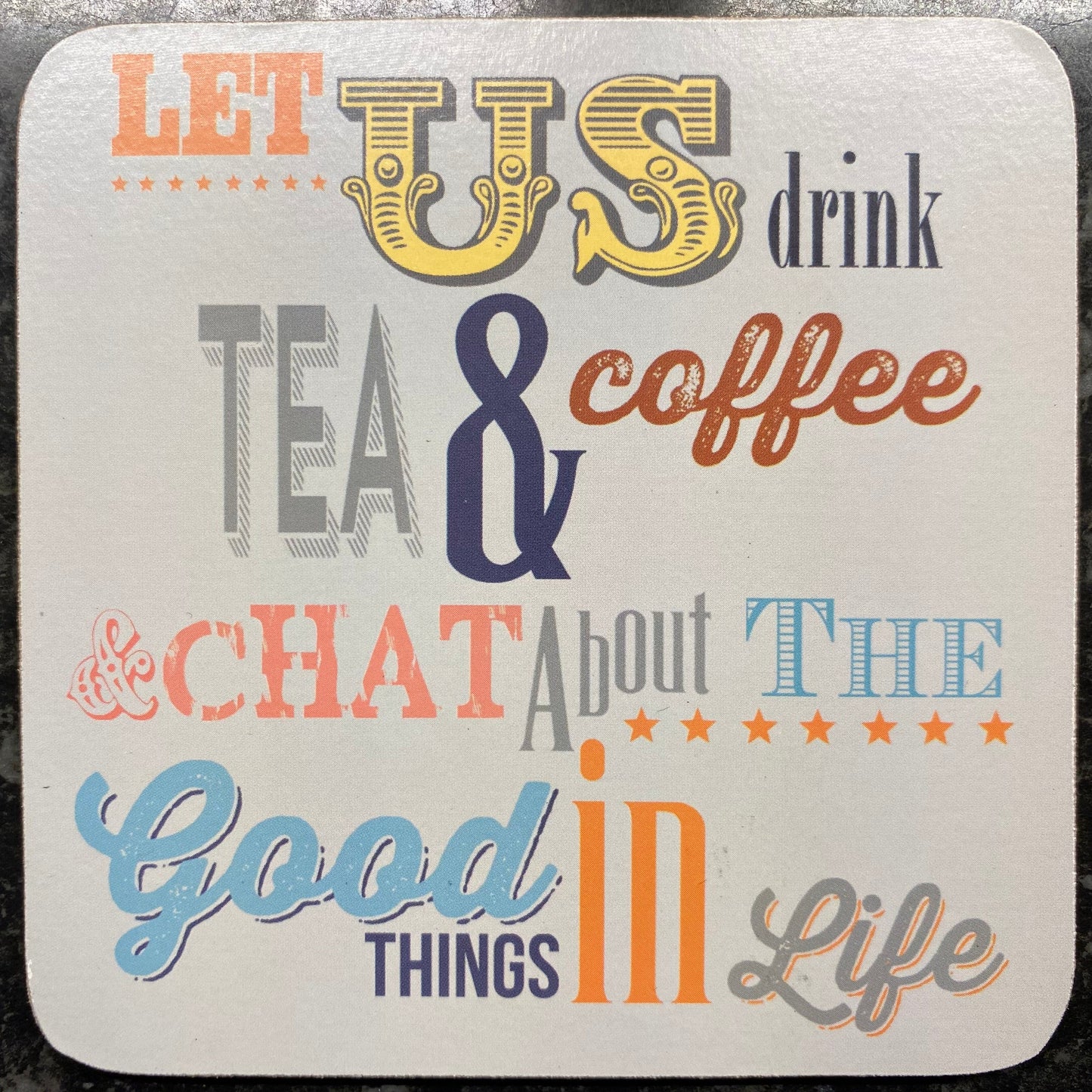 Set of 6 - Postcard Coasters with different designs Shabby Chic Drinks